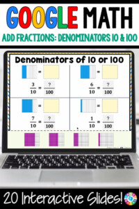4th Grade Adding Fractions Denominators 10 100 4 NF 5 Google