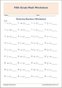 Printable Fraction Division Worksheets 5th Grade
