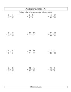 The Adding Proper And Improper Fractions With Like Denominators With