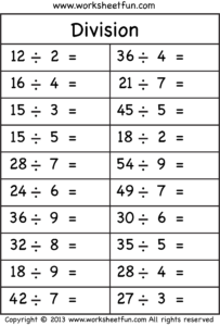 Division Worksheets 2 Worksheets FREE Printable Worksheets