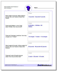 Mixed Operation Word Problems