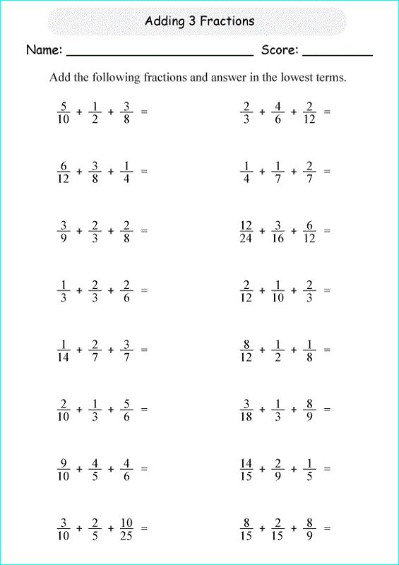 Adding Improper Fractions Worksheets